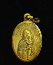 Vintage Saint Lucy Medal Religious Holy Catholic Sacred Heart of Jesus picture