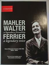Andante Mahler Walter Legendary Friendship Ferrier Voice Original Print Ad picture
