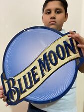 3D Embossed blue moon tin sign size-18.5”14