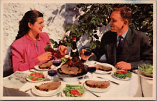 Pan American World Airways Issue Couple Dining Beef Wine Buenos Aires Clipper picture