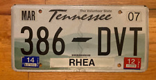 2007 TENNESSEE RHEA COUNTY LICENSE PLATE / TAG ~386-DVT~ picture
