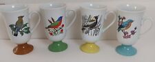 VTG 1970's Fred Roberts 4 Song Bird Pedestal Mugs Irish Cups Made In Japan picture