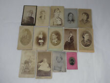 LOT OF 14 ANTIQUE 1870'S-90'S WOMEN GIRLS CDV CABINET B&W PHOTOS OHIO STUDIOS picture