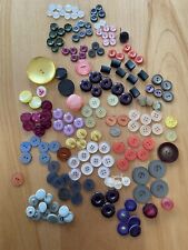 Over 200 Assorted Vintage Pearlescent Plastic Buttons picture