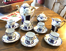 Vintage GERMAN Blue & White CHOCOLATE Set for 6 picture