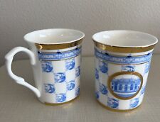 Lot Of 2  KULTURGUT AG China Mug Cup White Blue Gold Schloss Nymphenburg Castle picture