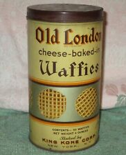 Antique OLD LONDON WAFFIES  Advertising Tin Vintage KING KONE Crackers Biscuit picture