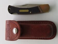 Vintage Schrade+ Old Timer 6OT Folding Hunting Pocket Knife USA Leather Sheath picture
