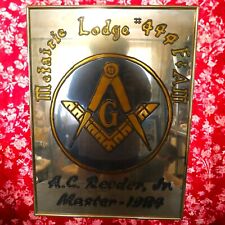 Vintage 1984 Masonic Metairie Lodge #444 Framed Mirror picture