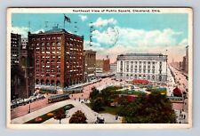 Cleveland OH-Ohio, Northeast View Of Public Square, Vintage c1928 Postcard picture