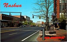 Vtg Nashua New Hampshire NH Main Street View Looking North Chrome Postcard picture