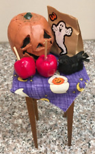 Byers Choice Halloween Table with Pumpkin, Candy Apples, Raven & Treat Bag picture