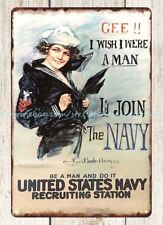 rustic s 1917 World War I U.S. Navy Recruitment join the navy metal tin sign picture