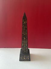 SUMMIT COLLECTION Black Egyptian Obelisk with Gold Hieroglyphs Collectible  picture