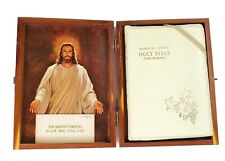 Vintage 1967 The Holy Bible Concordance Memorial Edition In Wood Case Catholic picture