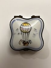 Genuine Limoges Box, Hot Air Balloon Design, Hand-painted picture