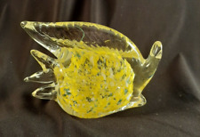 Art Glass Yellow and Blue Spotted Fish  3
