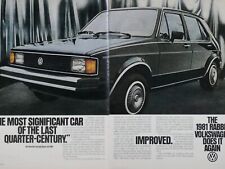 1981 Volkswagen Rabbit Vintage VW Does It Again Original Print Ad 2 Page picture