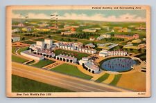 Aerial View The New York World's Fair 1939 Federal Building and Area Postcard picture