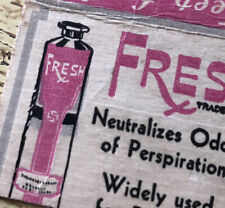 1930s-40s Fresh Odor Neutralizer Faber N. Roche Druggist Louisville Matchbook picture