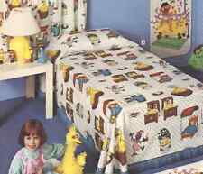 SESAME STRET Sheet Twin Flat Muppets Good Night Bedtime Vtg 1976 picture
