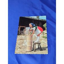 Greetings From Alm The Little Dairy Maid Postcard German Chrome Divided picture