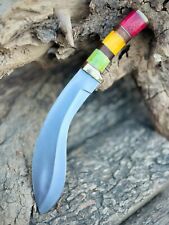 FANCY ANTIQUE HANDMADE CARBON STEEL  HUNTING SURVIVAL FIXED BLADE BOWIE KNIFE picture