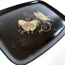 VTG Mid Century Vanity Tray Couroc of Monterey California Butterfly Inlaid Stone picture