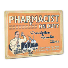 Pharmacy SIGN Pharmacist Vintage Drug Store Decor Male Apothecary In Uniform 199 picture