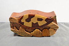 Vintage Wooden Turtle Puzzle Box Secret Treasure Box picture
