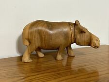 VINTAGE AFRICAN Hand Carved Hippo Hippopotamus Sculpture 7 X 3 1/2” picture
