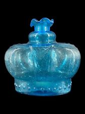 Victrylite Royal Crown Barware Italian Ice Blue Glass Liquor Decanter picture