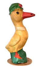 Rare VINTAGE Antique EASTER DUCK Composition CANDY CONTAINER Germany BONNET #7 picture