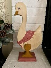 Vintage ~ “Carved Wooden Country Goose” ~ Figurine ~ Hand Painted ~ Sz 14.5”H picture
