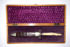 ANTIQUE 1862-1891 MAPPIN & WEBB TRUSTWORTHY SHEFFIELD HUNTING BOWIE KNIFE W/BOX picture