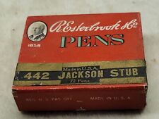 OLD UNOPENED BOX R. ESTERBROOK CO. NO. 442 JACKSON STUB 72 PENS NICE GRAPHICS  picture