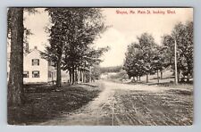 Wayne ME-Maine, Main Street Looking East, Antique, Vintage Souvenir Postcard picture