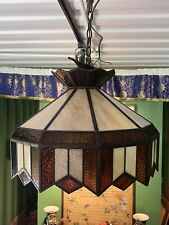 Large Vintage Tiffany Style Stained Glass Chandelier 20 Inch picture