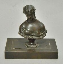 Antique European Neoclassical Miniature Bronze Bust of CLYTIE rectangular base picture