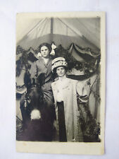 RPPC Late Edwardian Women Posing w/ Donkey c. 1912-1915 Real Photo Postcard picture