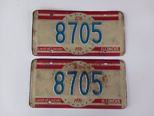 1976 Illinois Bicentennial License Plates Pair 8705 picture