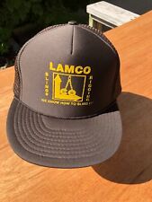 Vintage LAMCO SLINGS RIGGING Snapback Trucker Cap Hat Brown Nissin L4 picture