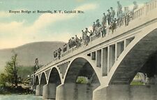 1917 Boiceville NY Esopus Bridge postcard, Catskills,  people picture