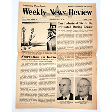 Weekly News Review March 5 1951 Washington D C Newspaper Starvation in India picture