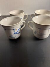 Newcor Countryside Set Of 4 Mugs Blue Ribbon Country Geese Ducks Stoneware 1987 picture