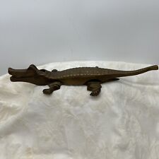 Vintage Brass Old Fashioned Nutcracker 10” Alligator Crocodile picture
