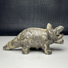 216g Natural Crystal Specimen.Shellstone. Hand-carved.The Triceratops.GIFT.XP picture