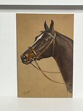 Postcard Horse Portrait Artist Signed Rivst A60 picture