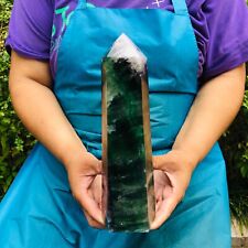 5.3LB Natural Colourful Fluorite Obelisk Quartz Crystal Tower Point Healing picture