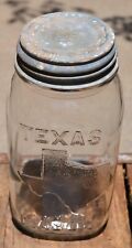 Super Rare Texas Mason Quart Canning Jar #2 Made Only 1 Year in Palestine, Texas picture